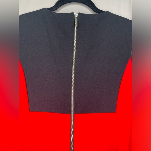 Tommy Hilfiger Black/Red Colorblock Heavyweight Fabric Dress Sz 12 NWT - Picture 3 of 6